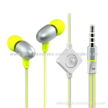 Super Bass Earphone with Double Color Flat Wired, Available for MP3/MP4/PC